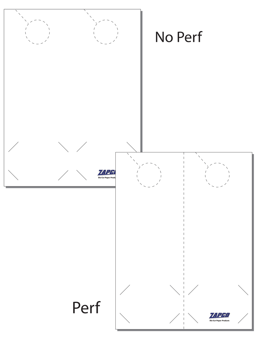 4Up 4 1/4" x 11" Door Hanger Paper with Business Card Slits 11" x 17