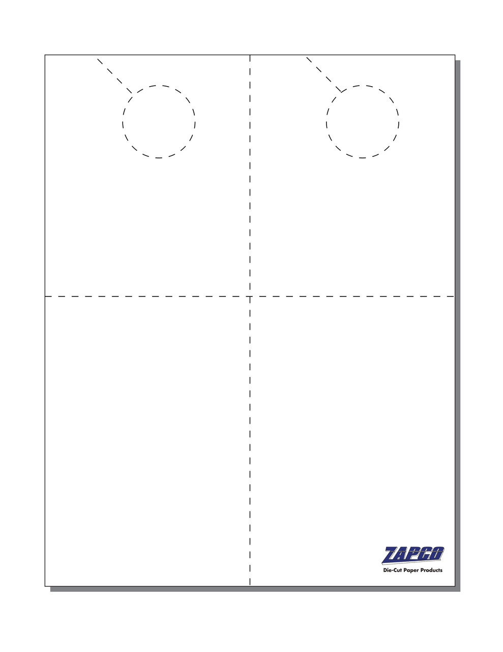2-Up 4 1/4" x 11" Door Hanger Paper With Post Card 8 1/2" x 11" Sheet |  Zapco